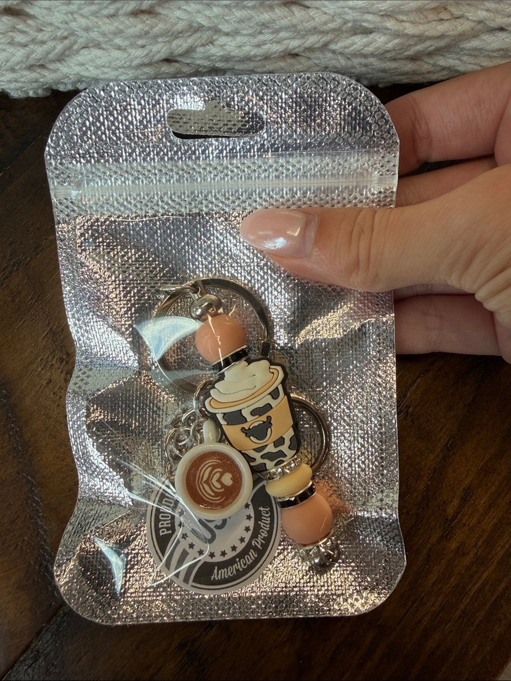 Coffee Cup & Latte Keychain Charm